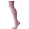 Women Socks INDJXND Fashion Striped Knee Cotton Stockings Thigh High Over For Ladies Warm Long Stocking Sexy Medias