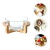 Dinnerware Sets Bowl Versatile Mixing Ice Storage Tank Wooden Cutlery Glass Tableware Dessert Containers Household