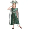 Costume di Halloween Donna Designer Costume Cosplay Costumi di Halloween Mitologia greca per bambini Ciano Golem Medusa Serpente Capelli Banshee Vestiti per spettacoli cosplay