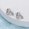 Hoopörhängen Kofsac Söt charm dubbelskal för kvinnor mode 925 Sterling Silver smycken Zirkonfläkt sektor örhänge