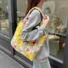 Sacos de noite Youda estilo poliéster tecido bolsa de ombro para mulheres moda floral padrão bolsa grande capacidade casual shopper tote