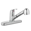 Bathroom Sink Faucets Single Handle Kitchen Faucet With Pull-Out Sprayer And Chrome Finish