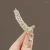 Hair Clips Fashion Alloy Zirconia Rhinestone Wheat Duckbill Clip Shining Edge Tassel Hairpin For Girl Women Jewelry Decoration