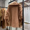 Damesjas Teddybeerjas Winter Korte jas Dames Herfst Nieuwe mode Casual Camel Double Breasted High-end Warm houden