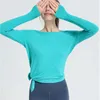 Kvinnors T -skjortor Sömlösa Yoga Top Long Sleeve Workout Tops för kvinnor Fitness Crop Short Active Sportswear Sexig skjorta Gymkläder