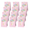 Wrap prezentu LB086 12PCS Sweet Happy Mother's Day Carnation Flower Mom Birthday Party Candy Kraft Paper Torby Dziękuję