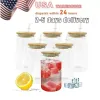 US CA Stock 16oz Sublimation Glass Beer Mugs with Bamboo Lid Straw Tumblers DIY Blanks Frosted Clear Can Can Can Transfer Cocktail Cups Tumbler 1023