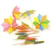 Party Decoration Umbrella Cocktail Drink Picks Food Fruit Bamboo Toothpick Dessert Cake Stick Hawaiian Birthday Wedding Supplies