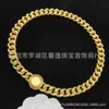 Bracelet & Necklace designer head portrait round brand necklace mens womens personalized diamond embellishment circular pattern collarbone chain brass necklace