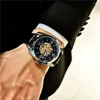 Montres-bracelets Aokulasic automatique mécanique montre pour hommes carré romain cadran creux bracelet en cuir horloge d'affaires 2023 Relogios Masculino