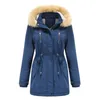 Manteau à doublure détachable en duvet pour femmes, doublure en fourrure d'hiver, polaire, épaisse, longue, décontractée, veste à capuche, pardessus en coton