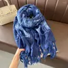 Sciarpe Sciarpa in viscosa con nappa floreale blu navy africano Scialli e involucri con stampa di alta qualità Stola in pashmina Hijab musulmano lungo e morbido