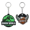 Jurassic Dinosaur Keychain PVC Soft Plastic Bag Pendant Letter Hanging Tag Cartoon Pendant Around the Movie