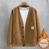 Giubbotti da uomo Autunno Inverno Giacca in pile da uomo con scollo a V Baseball Plus Size 10XL 11XL Moda Casual Cappotto di colore solido Maschile