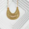 Anhänger Halsketten Trendy Vintage Mond Halskette Silber Gold Farbe Hohle Halbmond Kette Für Frauen Mode Schmuck Geschenk