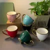 Tasses créatives légères, tasse de galvanoplastie de luxe, tasse en céramique de haute valeur pour la maison et le bureau, thé de l'après-midi, café, cadeau de célébrité sur Internet