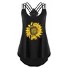 Camisoles Tanks Femmes Tops Été Tournesol Imprimé Sans Manches Bandages Débardeur À Bretelles Débardeurs Femme Camisole Blouse Femmes Vêtements 231023