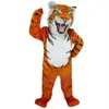 2024 Niedliche Tiger-Maskottchen-Kostüme, Halloween-Cartoon-Charakter-Outfit, Anzug, Weihnachten, Outdoor-Party-Outfit, Unisex, Werbekleidung
