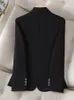 Abiti da donna Blazer a maniche lunghe da ufficio Blazer da donna Donna Nero Blu Bianco Abbigliamento da lavoro femminile da lavoro Giacca formale sottile per l'autunno inverno231023