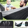 Obozowe meble Camping Hammock Pojedyncze podwójne przenośne Ultralight Nylon Parachute Hamaks z wiszącymi paskami