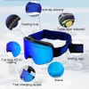 Hızlı Değişiklik Çift Lens UV400 Anti Sis Gözlükleri ile Kayak Goggles Manyetik Erkek Kadın Dağcı Snowboard Snow 231023