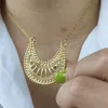 Anhänger Halsketten Trendy Vintage Mond Halskette Silber Gold Farbe Hohle Halbmond Kette Für Frauen Mode Schmuck Geschenk