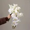 Bruiloftsbloemen Whitney Collectie Grote Calla Met Pure Moth Orchid Cascading Bruidsboeket Centros De Mesa Para Boda