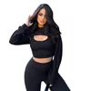 Women's T Shirts Basic Ribbed Knitted 2 Pieces T Shirt for Women Long Sleeve Crop Tops Mujer Black White Neon Green Tees C85-BI24