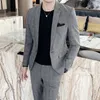 Männer Anzüge 2023 Britischen Stil Blazer Sets Männer Hochzeit Nachtclub Slim Fit Mode Anzug Mäntel Und Hosen Zwei-stück Hohe Qualität