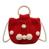 Cross Body Cute Fur Ball Knitted Soulder Bag Drawstring Women's Bucket Bag Wallet Women's and Bag 2023 New Boo Beac Cross Body Bagstylishhandbagsstore