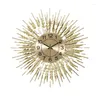 Zegary ścienne nowoczesne design cyfrowy złoty okrągły luksusowy zegar metalowy salon horloge murale dekoracja domu