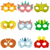 Party Masks 9pcs Dinosaur paper Mask set Birthday party Decoration Cosplay Dino theme Costumes Toy for Kids Baby Shower Decor 231023