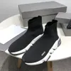 Designer pantoffel man sok schoenen luxe trainer vrouw sandaal sneakers schoen sokken jeugdige effen kleur zwart stiksel platform glijbaan