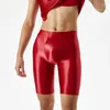 Underbyxor 10 Färg Mäns stor storlek Hög elastisk sportboxare Underkläderoljor Shinny Sexig långben Smooth Gym Running Jogging Boxershort