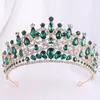 Klipsy do włosów diezi 4 kolory elegancki kropla wodna kropla rhinestone crown przyjęcie weselne biżuteria nałkowa zielona zielona kryształowe akcesoria