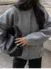 Wełniane mieszanki damskiej elegancka pojedyncza piersi bombowa kurtka bombowca kobiety eleganckie o kieszonkową kieszonkę o długim rękawie moda solidna streetwearność żeńska 231021
