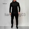 Homens Tracksuits Outono Inverno Homens Tracksuit Jogging Casaco Top Bottom Sport Sweat Suit Hoodie Calças Calças Set J231023