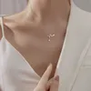 925 argent sterling flash diamant battement de coeur collier design sens de la simplicité tempérament clavicule chaîne femmes lumière luxe niche net rouge cou chaîne marée