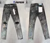 2024 Purple Jeans Designer Jeans Herren Jeans Männer Knie dünne gerade Größe 28-40 Motorrad Trendy Long gerade Loch High Street Denim Großhandel 2 Teile 10% Rabatt