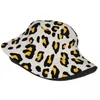 Basker anpassade leopardtryck hink hattar för män kvinnor tryckt senap gul sommarstrand sol fiskare mössa