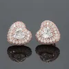 Härliga kvinnorörhängen 925 Silverörhängen D Färg VVS Moissanite Diamond Heart Earrings Studs Trevlig gåva för män kvinnor