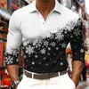 Polo da uomo Camicie natalizie Polo a maniche lunghe stampata in 3d per uomo T-shirt estiva casual Modello manica corta Top Abbigliamento 5xl