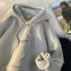 Kvinnors hoodies vinter förtjockas kvinnor bokstav mode varm fleece löst varumärke unisex tröjor koreanska kvinnliga tröjor