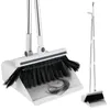 Hand Push Sweepers Broom and Dustpan Set for Home with Long Handle Embedded Floor Scrub Brush 180 Rotatable Comb Teeth 231023