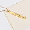 Anhänger Halsketten 12 Sternzeichen Edelstahl Konstellation Buchstabe Goldketten für Männer Frauen Mode Geburtstag Schmuck in BK Drop Dhmjn
