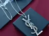 Kettingen Y SL Cassandre hanger ketting in goud/zilver korting designer sieraden voor vrouwen met stofzak doos Fendave