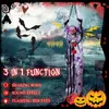 Party Decoration Halloween Animatronic Hanging Animated Talking Scary Clown With Chain Red Eyes Sound &Touch Activated Electric Horror