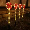 Solar LED Candy Cane Pathway Lamp 8 Lägen utomhus klubba ljus för julårs semesterdekor