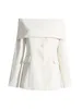 Women's Suits Blazers Women's Off-shoulder Sexy White Suit Jacket Spring Fashion Chic Slim Suits Vintage Office Ladies Business Work Wear Formal Coat231023