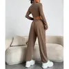 Pantalon de deux pièces pour femmes Sporty 2023 Street Chemises à manches longues Crop Top et Pantalon Pièces Ensemble Lady Automne Sportsuits Femmes Survêtements doux H304